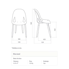 SILLA OFICINA HOGAR NINA WOOD - tienda online