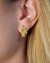Brinco Ear Cuff Citrino Folhagem Ródio Branco - SHARE IT! 