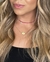 Colar Cristal com Pingente 1 Letra Ouro