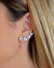 Brinco Ear Cuff 4 Pedras Variadas Ródio Branco - comprar online