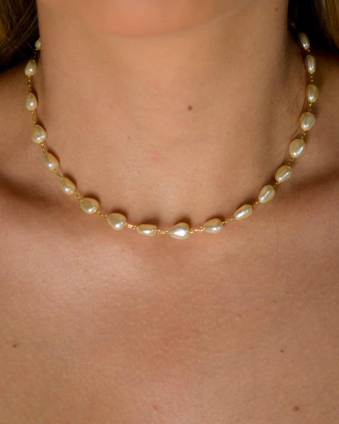 Chocker Perolas Cultivada Espaças Ouro - comprar online