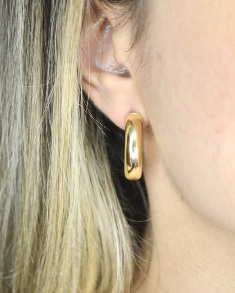 Brinco Argola Tubo Nati Ouro