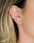 Brinco Ear Cuff Bolinhas Cristais Ródio Branco