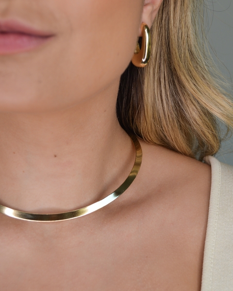 Chocker Aro Lisa Encaixe Colo Ouro