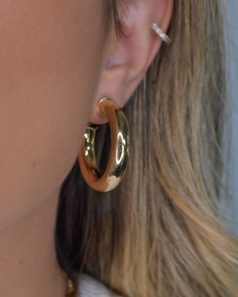 Brinco Argola Tubo G Ouro