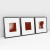 Composição com 3 Quadros Decorativos - Red Square 03 + 02 + 01 - comprar online