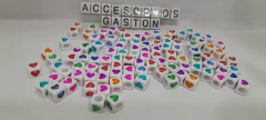Cuentas Cuadradas 6x6mm Corazones x25Gr