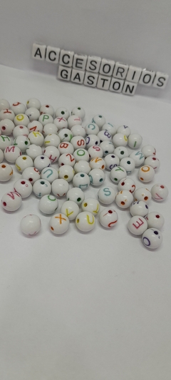 Cuentas Num8 Con Letras De colores x25Grs