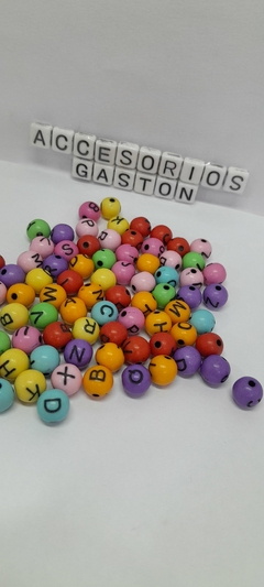 Cuentas Num8 Colores Con Letras Negras x25Grs
