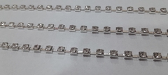Strass ss16 resina simil vidrio base plata x 5metros.