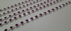 Strass acrilico color 4mm base plata x 5metros. - tienda online