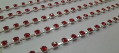 Strass acrilico color 4mm base plata x 5metros.
