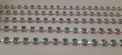 Strass acrilico color 4mm base plata x 5metros. - AG