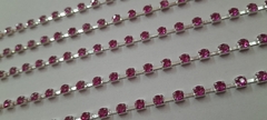 Strass acrilico color 4mm base plata x 5metros.