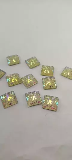 Gemas Acrílicas 14x14 Plata Tornasol X500unidades