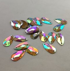 Piedras acrilicas tornasoladas 10x18 mm x 1000 piezas color plata.