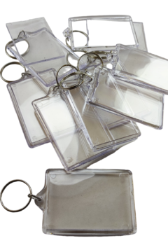 Porta llavero acrilico 6x4 cm con argolla x20. en internet
