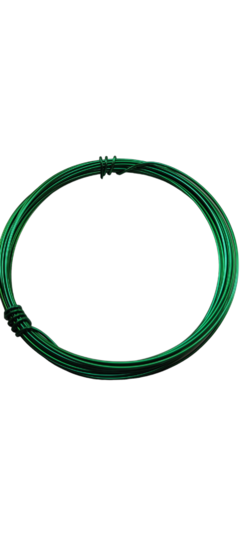 Alambre de aluminio 1 mm x 5 metros verde oscuro.