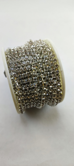 Strass vidrio 2.5 mm plata x 10 yardas