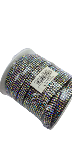 Gamuza con strass tornasol x 10 yardas.