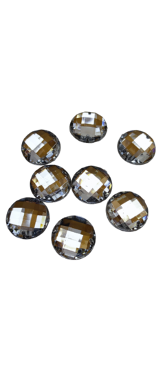 Piedras acrilicas para coser 18 mm x 20 unidades.