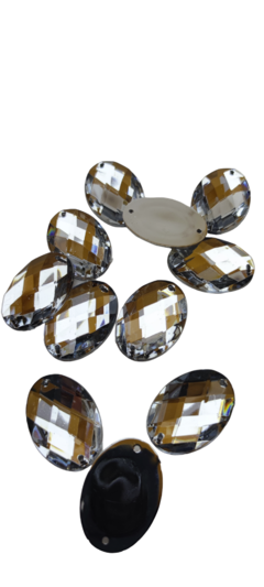 Piedras acrilicas oval para coser x 20 piezas.