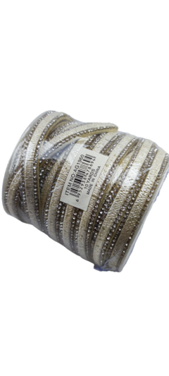 Gamuza blanca con strass x 10 yardas.