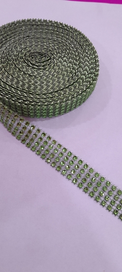 Tira de falso strass 4 hileras x 9 metros. - comprar online