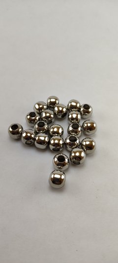 Cuentas metalicas pasantes 10 mm x 50 piezas.