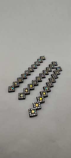 Apliques con strass vidrio cristal y boreal x 10 piezas.