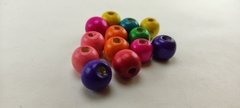 Bolitas de madera 10 mm surtidas x 200 piezas.