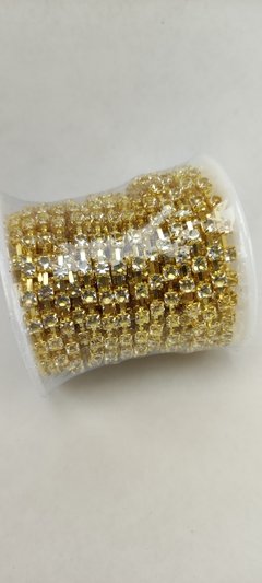 Strass ss16 base dorada piedra acrilica x 9 mts. - comprar online