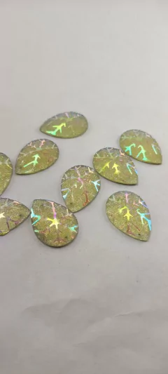 Piedras para coser plata tornasol gota 18x25 mm x 50 piezas.