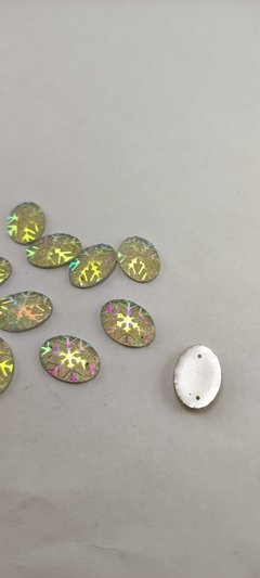 Piedras para coser acrilicas plata tornasol 13x18 mm x 100 piezas. - comprar online