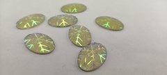 Piedras para coser plata tornasol 20x30 mm x 50 piezas.