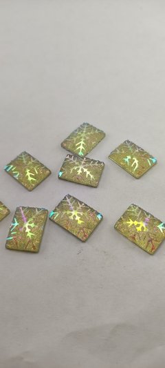 Piedras para coser 13x18 mm plata tornasol x 100 piezas.