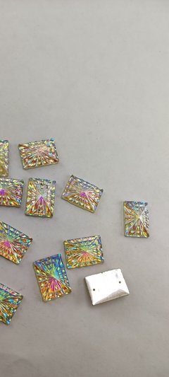 Piedras para coser 13x18 mm plata tornasol x 100 piezas. - comprar online