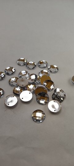 Piedra 14 mm acrilica color plata x 100 piezas. - comprar online