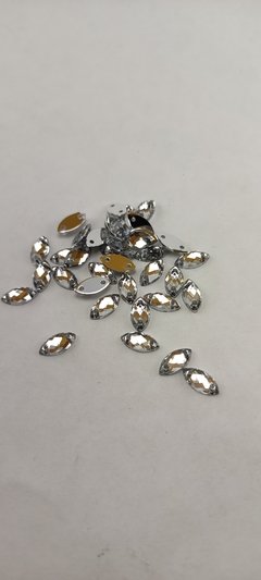 Piedras para coser ojo 5x10 mm plata x100 piezas!