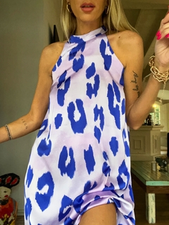 Vestido saten• LILA print violet•