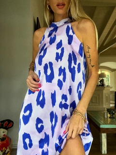 Vestido saten• LILA print violet• en internet