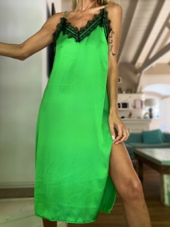 Vestido lencero• LADY green• - online store