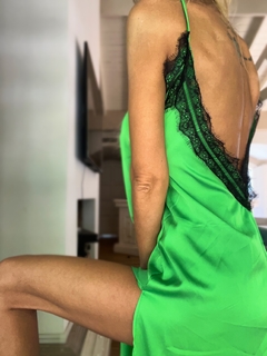 Vestido lencero• LADY green• - LA TIENDA by Me!