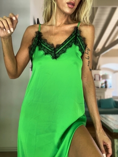 Vestido lencero• LADY green• on internet