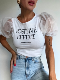 Remera• POSITIVE white• - tienda online