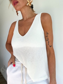 Musculosa wafle• NEREA white• - LA TIENDA by Me!