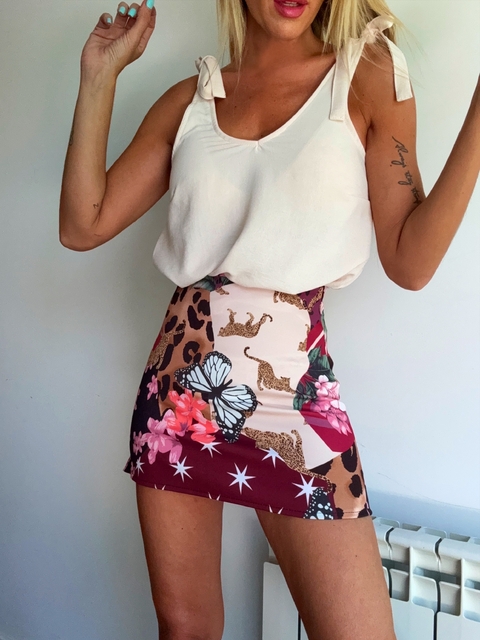 Falda• GAME butterfly brown•