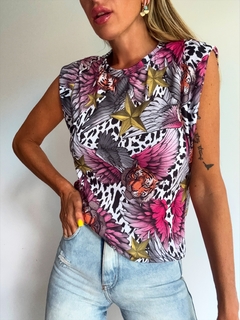 Remera• TAYA tiger pink•