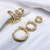 Brinco Trio Arredondado Liso 1 Fileira Baguete Zirconia Folheado a Ouro 18k e Ródio - comprar online