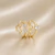 Kit de Anéis Borboleta Vazada, Mini Flor Dupla Cravejada, Estrelas Lisa e Coração Zircônia Cristal ( Folheado a Ouro 18K e Ródio )